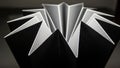 Geometric paper sculpture featuring sharp angular folds arranged Royalty Free Stock Photo