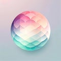 Geometric pastel color circle form logo. Generative ai design art