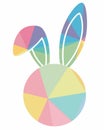 Geometric Pastel Easter Bunny Head Illustration Royalty Free Stock Photo