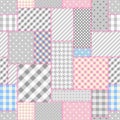 Geometric patchwork pattern of a squares. Royalty Free Stock Photo