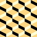 Geometric pattern black cream and orange Royalty Free Stock Photo