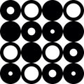 Geometric pattern in black and white style. Abstract black and white circles seamless background. Geometric figures .