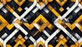 Geometric Pattern with Black, Yellow, and White Tiles Royalty Free Stock Photo