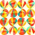 geometric pattern of circles and triangles. Colored circles seam