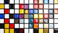 Geometric pattern of colored mosaics and a dot Royalty Free Stock Photo