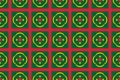 Geometric pattern in the colors of the national flag of Mauritania. The colors of Mauritania