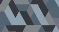Geometric pattern composed of abstract triangular shapes in shades of blue and black Royalty Free Stock Photo