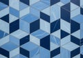Geometric pattern composed of blue and dark blue hexagonal Royalty Free Stock Photo