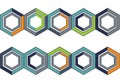 Geometric pattern composed of interlocking hexagons Royalty Free Stock Photo