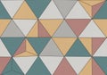 Geometric pattern composed of interlocking triangles and quadrilaterals. Colors include teal, Royalty Free Stock Photo