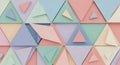 Geometric pattern composed of pastel-colored triangles, Royalty Free Stock Photo