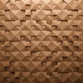 A geometric pattern composed of three-dimensional, triangular pyramids arranged in a grid format. Royalty Free Stock Photo