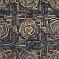 Geometric Pattern with Concentric Circles Design Royalty Free Stock Photo