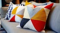 Geometric Pattern Decorative Pillows Royalty Free Stock Photo
