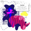Geometric pattern design. Exotic colors, tiger on a bright colorful background. Bright juicy tones,all according to the