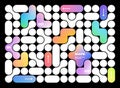 Geometric Pattern Design with Metaball Shapes and Gradient. Abstract Vector Background
