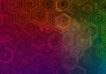Geometric pattern features an array of interlocking hexagons with varying shades of red, Royalty Free Stock Photo