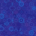 A geometric pattern featuring an array of hexagons with intricate mandala-like Royalty Free Stock Photo