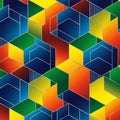 Geometric pattern featuring an array of interconnected cubes Royalty Free Stock Photo