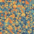 Geometric pattern featuring an array of squares triangles circles Royalty Free Stock Photo