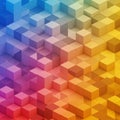 Geometric pattern featuring an array of three-dimensional cubes arranged in a Royalty Free Stock Photo