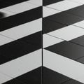 Geometric pattern featuring black and white rectangular tiles arranged in a zigzag Royalty Free Stock Photo