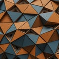 Geometric pattern featuring a 3D array of interlocking triangular prisms. Prisms are Royalty Free Stock Photo