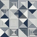 Geometric pattern featuring a grid of interlocking squares and triangles Royalty Free Stock Photo