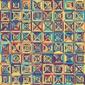 Geometric pattern featuring a grid of squares, each containing inter Royalty Free Stock Photo