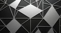 Geometric pattern featuring interconnected triangles and diamonds in silver tones. The design Royalty Free Stock Photo