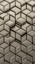 Geometric pattern featuring interlocking cubes with a metallic finish. The design Royalty Free Stock Photo