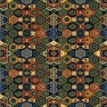 Geometric pattern featuring interlocking hexagons and diamonds in Royalty Free Stock Photo