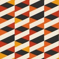 A geometric pattern featuring interlocking triangles in warm colors Royalty Free Stock Photo