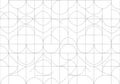 Geometric pattern featuring intersecting circles, arcs, and lines Royalty Free Stock Photo