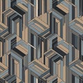 Geometric pattern featuring an intricate 3D illusion of interlocking Royalty Free Stock Photo