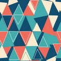 Geometric pattern featuring overlapping triangles in various colors Royalty Free Stock Photo