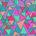 Geometric pattern featuring overlapping triangles in various sizes and Royalty Free Stock Photo
