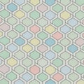 Geometric pattern featuring a repeated hexagonal design in pastel colors including Royalty Free Stock Photo