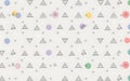 Geometric pattern featuring a series of black outlined triangles and circles on a light background Royalty Free Stock Photo