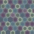 Geometric pattern featuring a series of hexagons in varying shades of blue, purple, Royalty Free Stock Photo