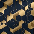 Geometric pattern featuring a series of interlocking hexagons and Royalty Free Stock Photo