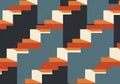 Geometric pattern featuring a series of interlocking stair-like shapes in a repeating design. Royalty Free Stock Photo