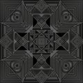 Geometric pattern featuring a symmetrical arrangement of black and Royalty Free Stock Photo