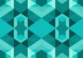 Geometric pattern featuring a symmetrical design with overlapping squares and triangles. Dominated Royalty Free Stock Photo
