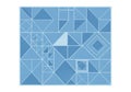 A geometric pattern featuring various blue shapes, including triangles and rectangles. These shapes Royalty Free Stock Photo