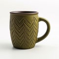 Geometric Pattern Green Mug With Industrial Texture