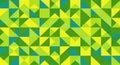 Geometric Pattern of Green and Yellow Triangles and Squares Royalty Free Stock Photo