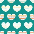 Geometric pattern hearts , stripes and geometric shapes. Vector seamless pattern.