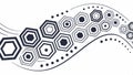 Geometric pattern with hexagons and dots abstract design vector design Generative AI Royalty Free Stock Photo
