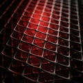 Interconnected, black mesh-like lines creates a grid over a red-illuminated Royalty Free Stock Photo